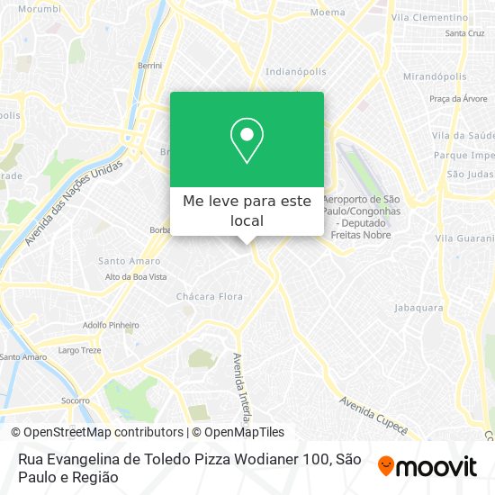 Rua Evangelina de Toledo Pizza Wodianer 100 mapa