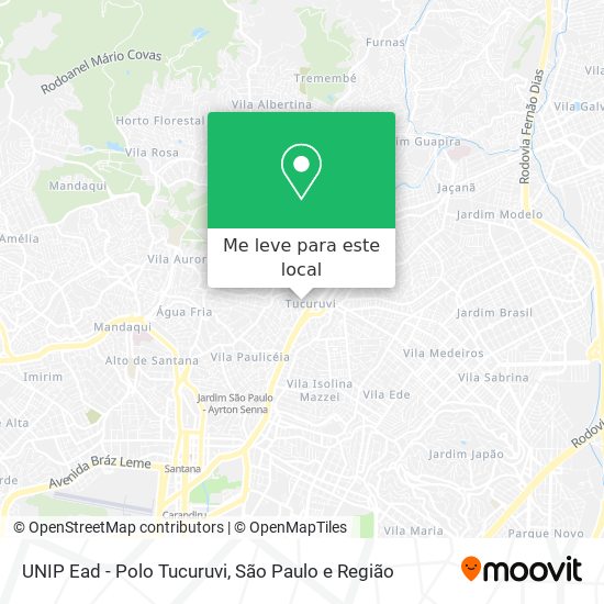 UNIP Ead - Polo Tucuruvi mapa