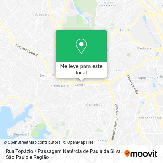 Rua Topázio / Passagem Natércia de Paula da Silva mapa