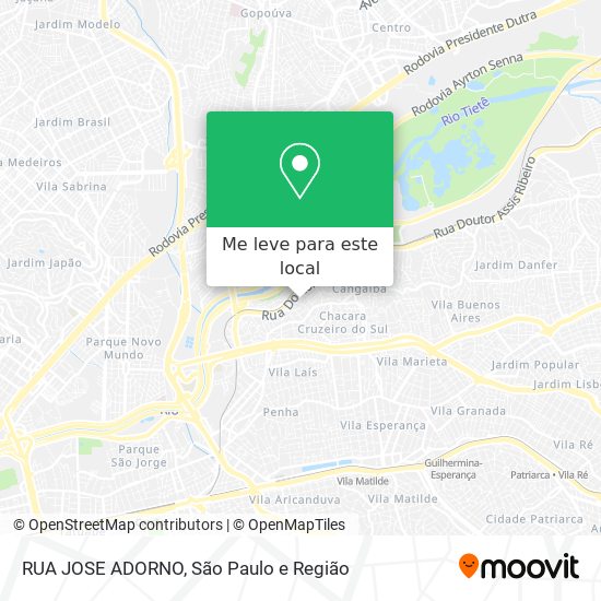 RUA JOSE ADORNO mapa