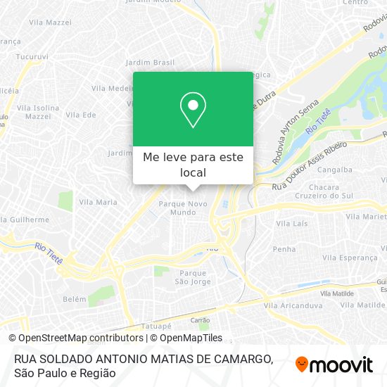 RUA SOLDADO ANTONIO MATIAS DE CAMARGO mapa