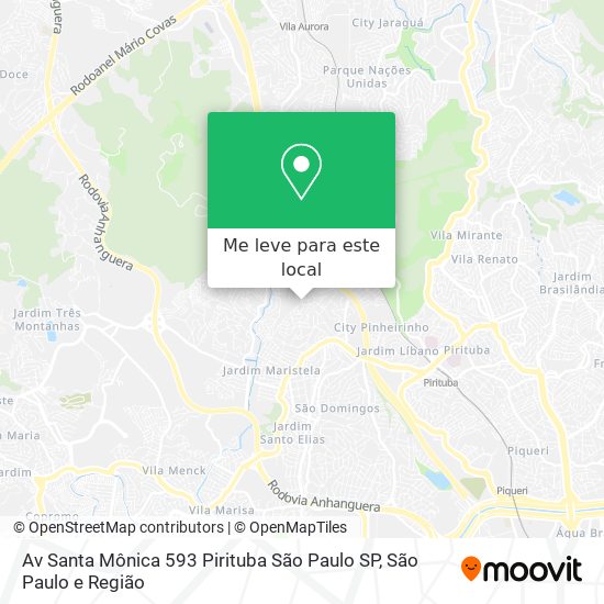 Av  Santa Mônica  593   Pirituba   São Paulo   SP mapa