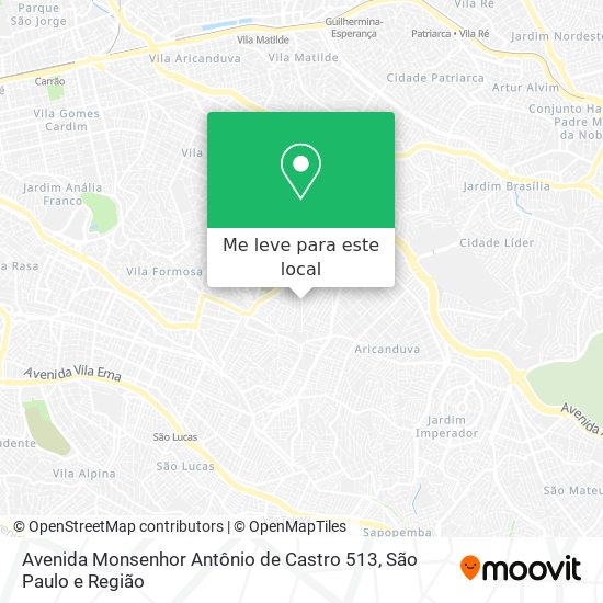 Avenida Monsenhor Antônio de Castro 513 mapa