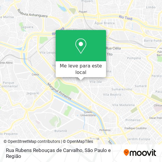 Rua Rubens Rebouças de Carvalho mapa