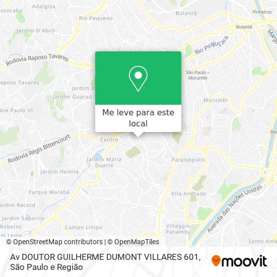 Av DOUTOR GUILHERME DUMONT VILLARES 601 mapa