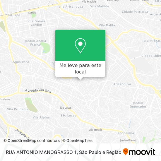 RUA ANTONIO MANOGRASSO 1 mapa