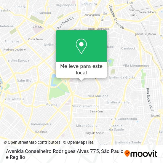 Avenida Conselheiro Rodrigues Alves 775 mapa