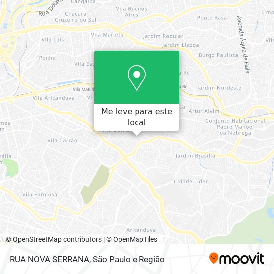 RUA NOVA SERRANA mapa