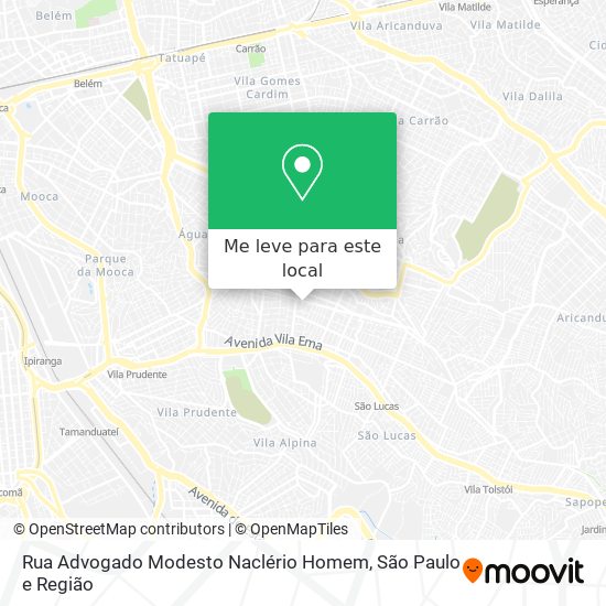 Rua Advogado Modesto Naclério Homem mapa