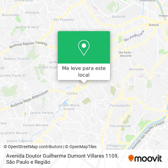 Avenida Doutor Guilherme Dumont Villares 1109 mapa