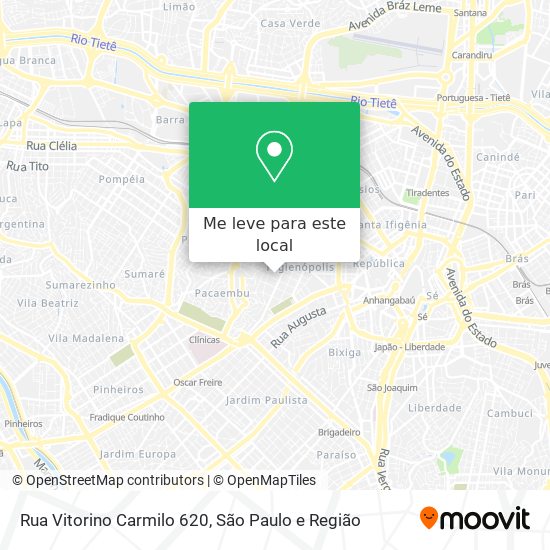 Rua Vitorino Carmilo 620 mapa