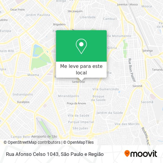 Rua Afonso Celso 1043 mapa