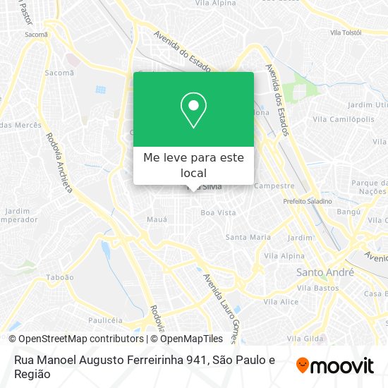 Rua Manoel Augusto Ferreirinha 941 mapa