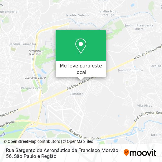 Rua Sargento da Aeronáutica da Francisco Morvão 56 mapa