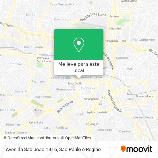 Avenida São João 1416 mapa