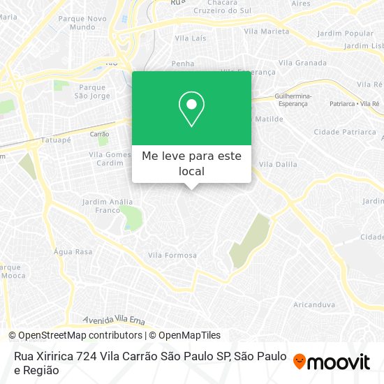 Rua Xiririca  724   Vila Carrão   São Paulo   SP mapa