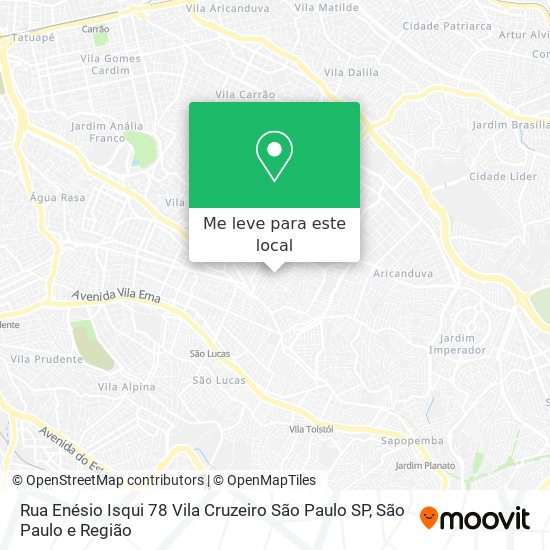 Rua Enésio Isqui   78   Vila Cruzeiro   São Paulo   SP mapa