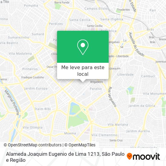 Alameda Joaquim Eugenio de Lima 1213 mapa