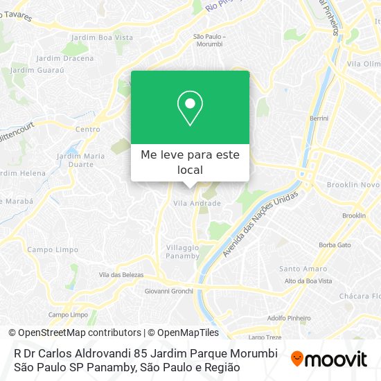 R  Dr  Carlos Aldrovandi  85   Jardim Parque Morumbi  São Paulo   SP   Panamby mapa