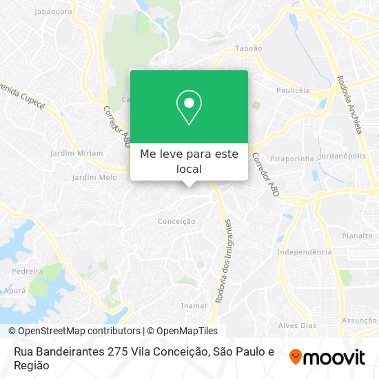 Rua Bandeirantes  275   Vila Conceição mapa