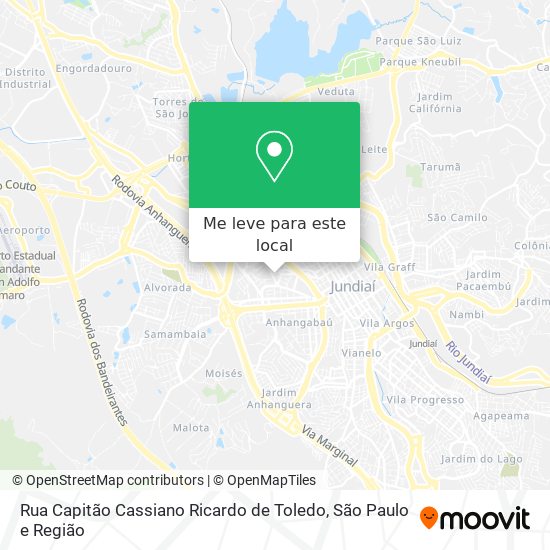 Rua Capitão Cassiano Ricardo de Toledo mapa