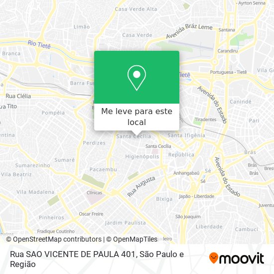 Rua SAO VICENTE DE PAULA 401 mapa