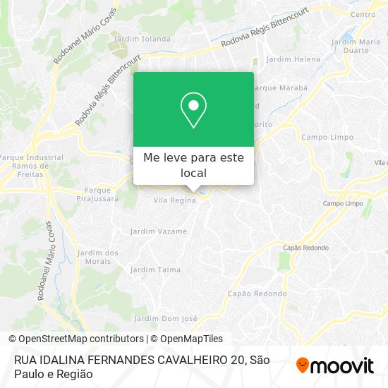 RUA IDALINA FERNANDES CAVALHEIRO  20 mapa