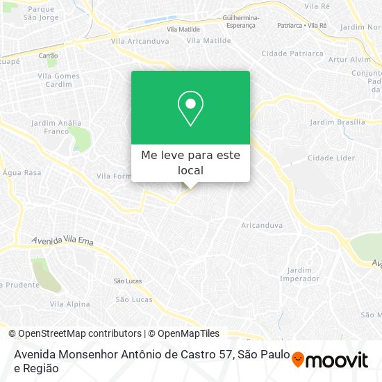 Avenida Monsenhor Antônio de Castro 57 mapa