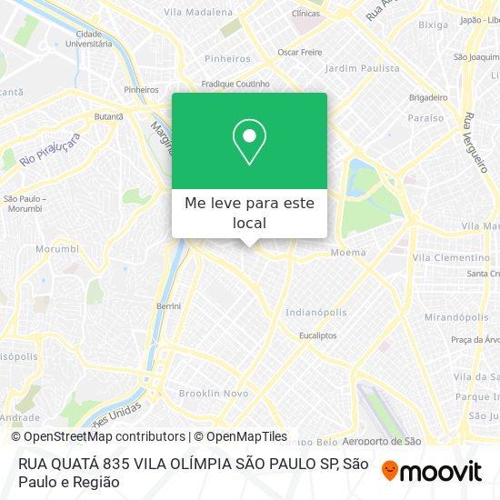 RUA QUATÁ  835 VILA OLÍMPIA SÃO PAULO  SP mapa