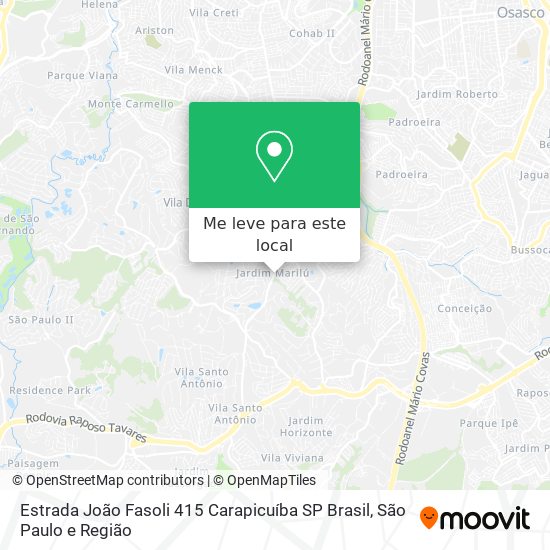 Estrada João Fasoli  415  Carapicuíba   SP  Brasil mapa