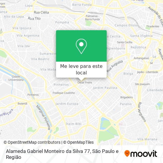 Alameda Gabriel Monteiro da Silva   77 mapa