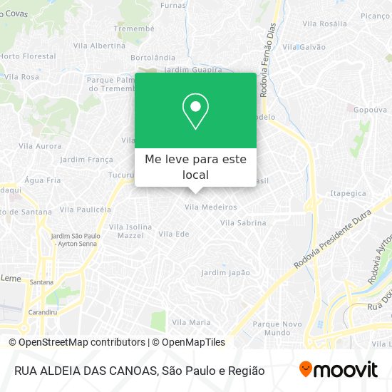 RUA ALDEIA DAS CANOAS mapa