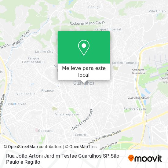 Rua João Artoni   Jardim Testae  Guarulhos   SP mapa