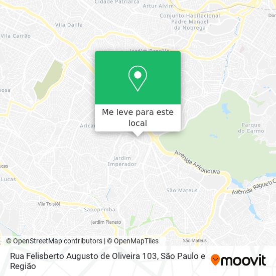 Rua Felisberto Augusto de Oliveira  103 mapa