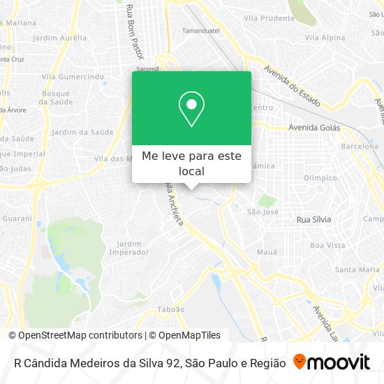 R Cândida Medeiros da Silva 92 mapa