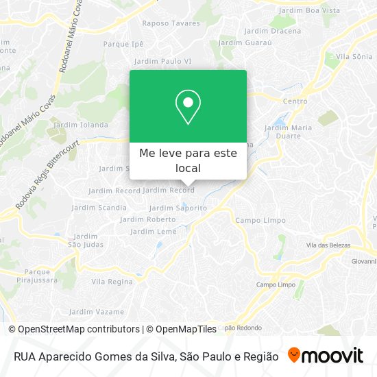 RUA Aparecido Gomes da Silva mapa