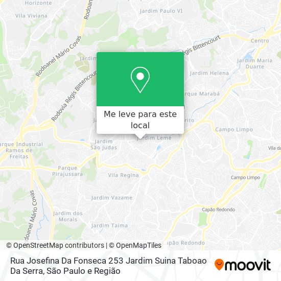 Rua Josefina Da Fonseca  253  Jardim Suina  Taboao Da Serra mapa