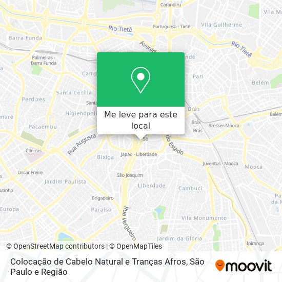 Colocação de Cabelo Natural e Tranças Afros mapa