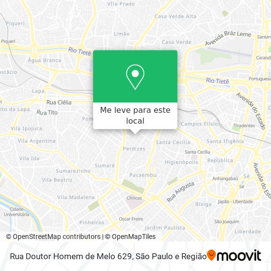 Rua Doutor Homem de Melo 629 mapa