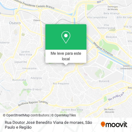 Rua Doutor José Benedito Viana de moraes mapa