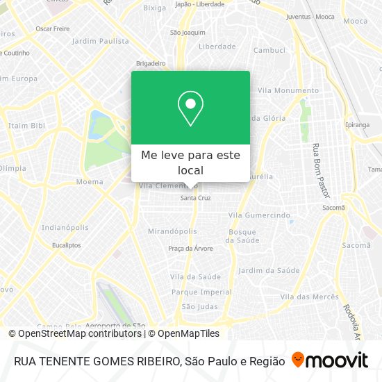 RUA TENENTE GOMES RIBEIRO mapa