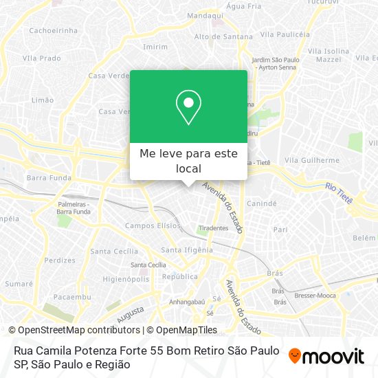 Rua Camila Potenza Forte  55   Bom Retiro   São Paulo   SP mapa