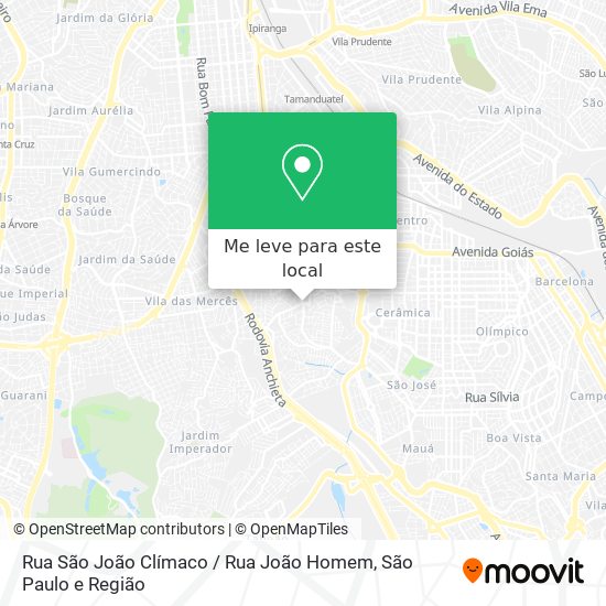 Rua São João Clímaco / Rua João Homem mapa