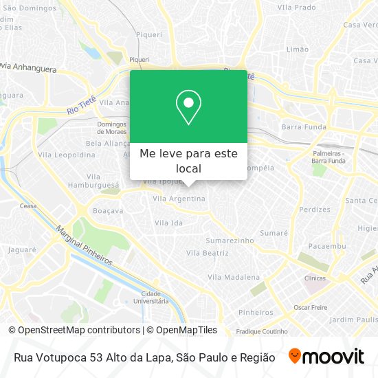 Rua Votupoca  53   Alto da Lapa mapa