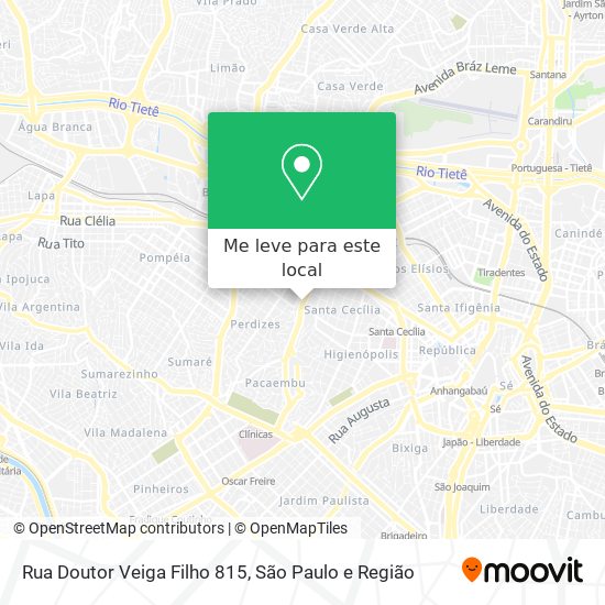 Rua Doutor Veiga Filho 815 mapa