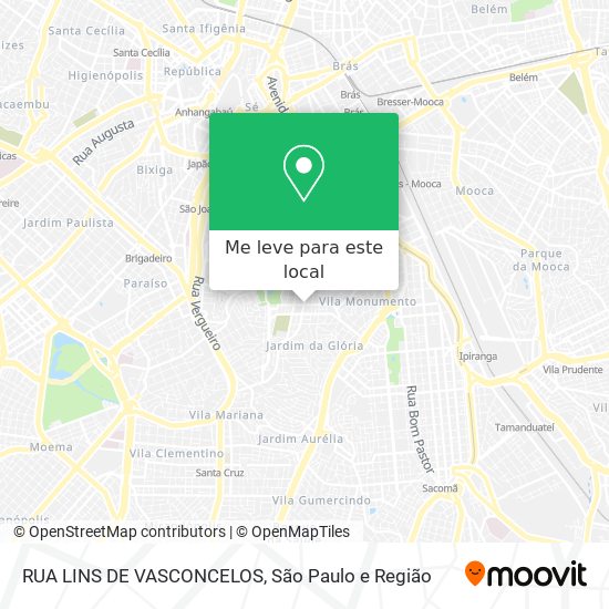 RUA LINS DE VASCONCELOS mapa