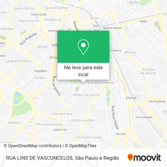 RUA LINS DE VASCONCELOS mapa