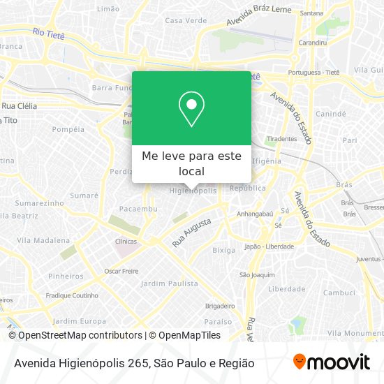Avenida Higienópolis 265 mapa