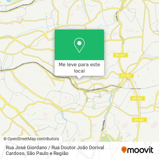 Rua José Giordano / Rua Doutor João Dorival Cardoso mapa