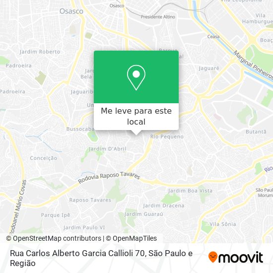Rua Carlos Alberto Garcia Callioli 70 mapa